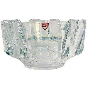 ORREFORS Sweden CORONA Bowl X-Large 7" MCM Modernist Lars Hellsten 4.5" Tall